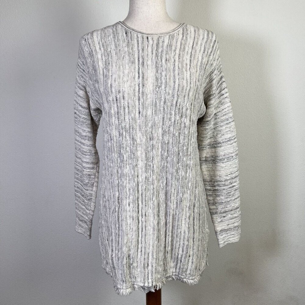J Jill Ivory‎ Oatmeal Sweater Women's Small Button Back Earthy Granola Boho